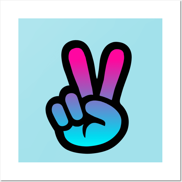 Tie Dye Peace Hand Sign Wall Art by Trent Tides